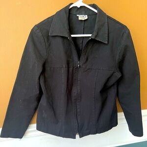 CLIO Vintage Women’s Utility Jacket Black Bomber Full Zip Size Medium